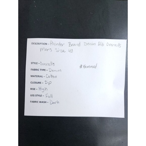 Pointer Brand Denim Bib Overalls Men's Size 40 Vintage - Picture 9 of 9